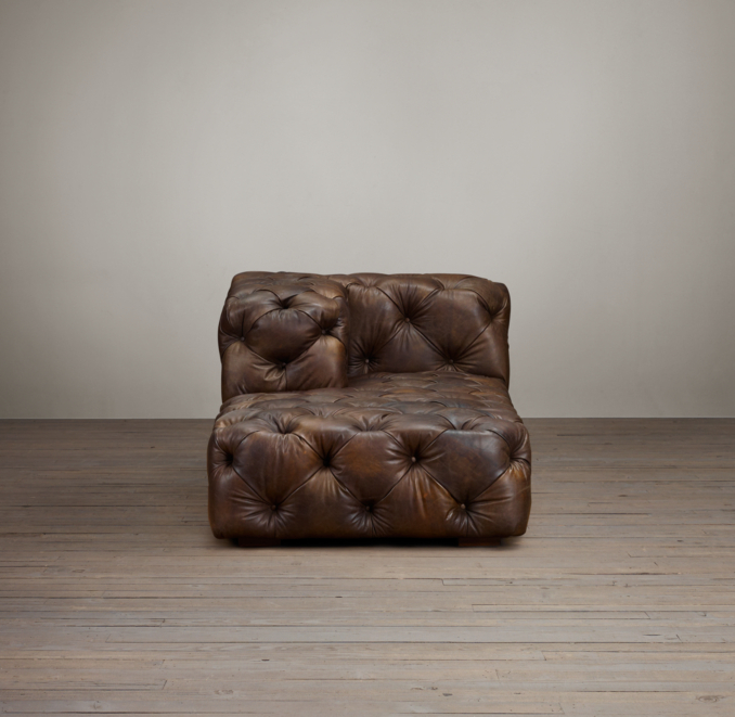Soho Tufted Leather Left-Arm Chaise