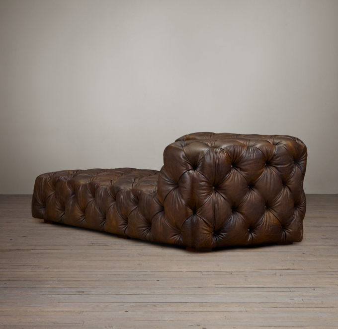 Soho Tufted Leather Left-Arm Chaise