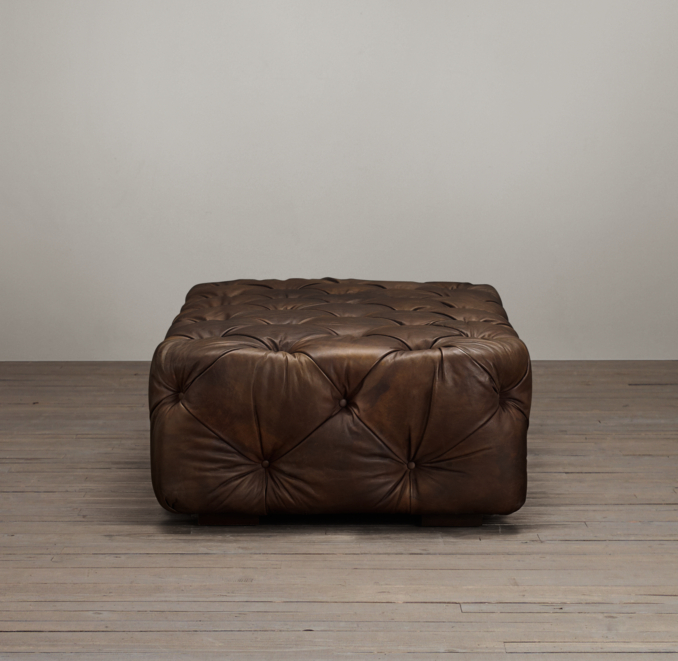 Soho Tufted Leather Ottoman