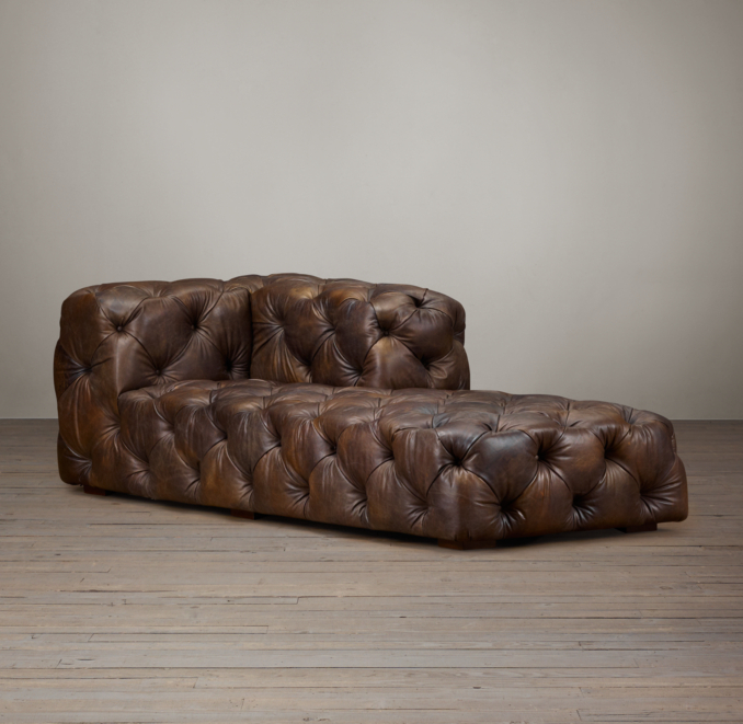 Soho Tufted Leather Right-Arm Chaise