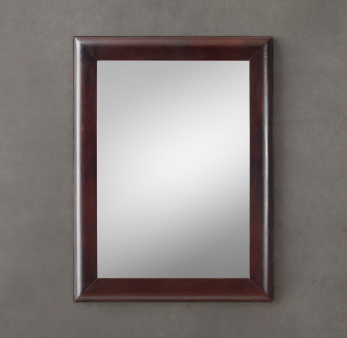 Leather Framed Mirror - Brown