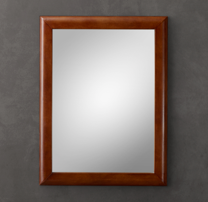 Leather Framed Mirror - Chestnut