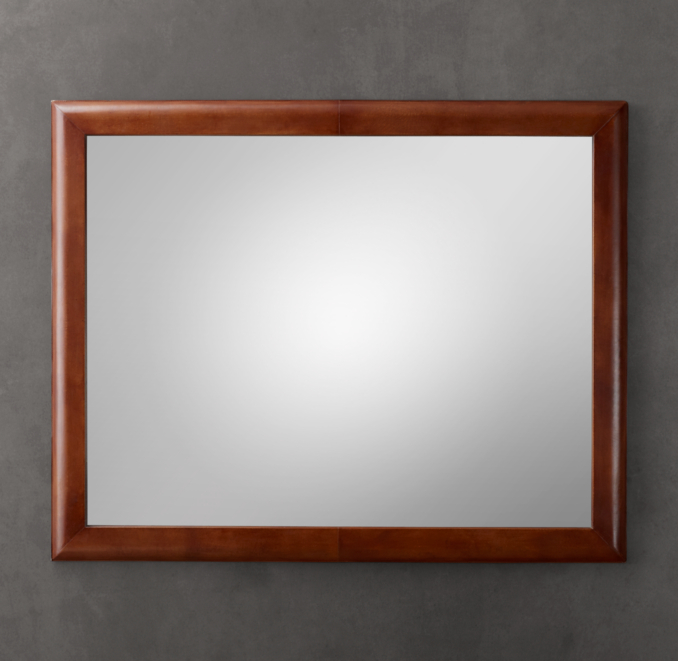 Leather Framed Mirror - Chestnut