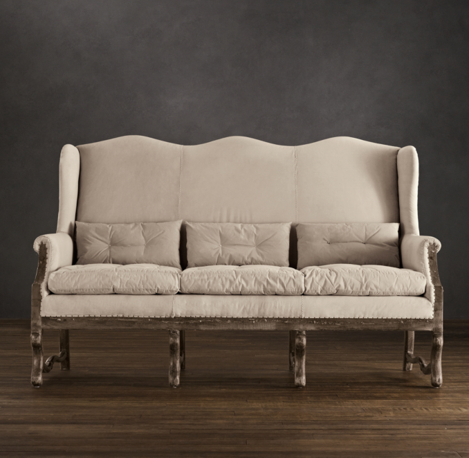 Deconstructed Wingback Settee