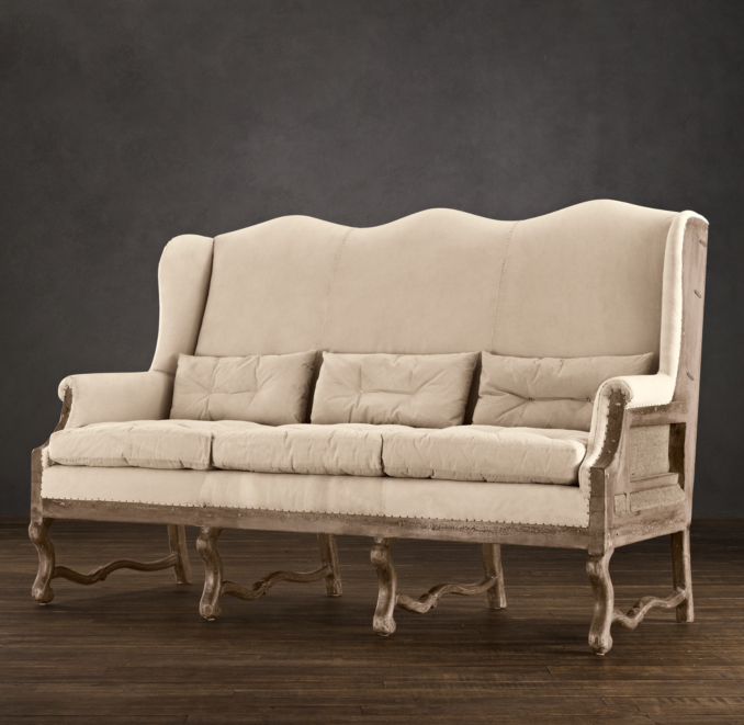 Deconstructed Wingback Settee