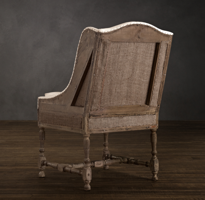 Deconstructed Slope Arm Dining Chair Antiqued Linen