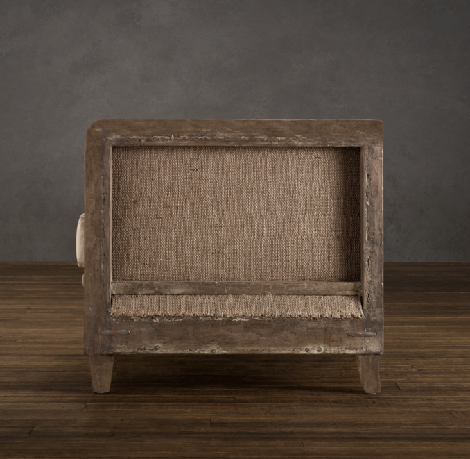 Deconstructed Shelter Arm Chair Antiqued Cotton