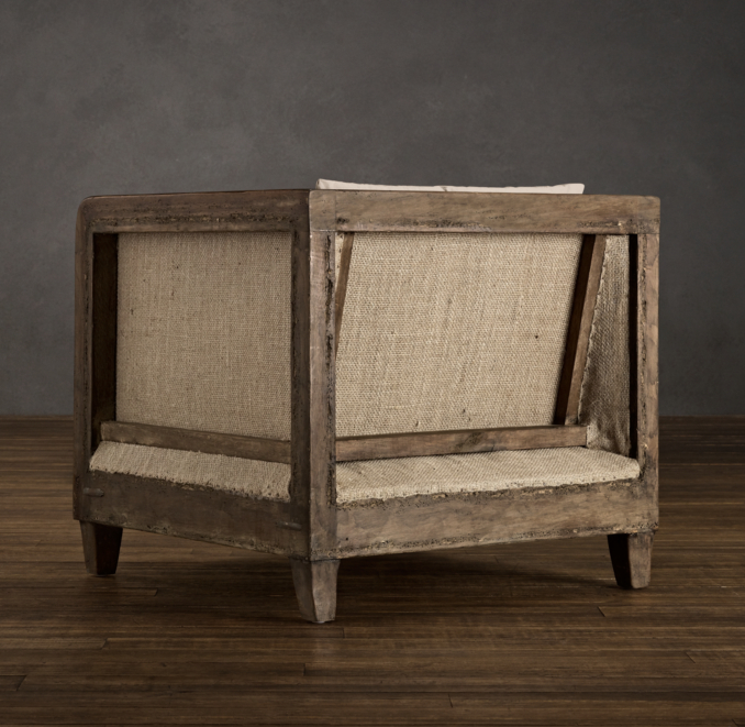 Deconstructed Shelter Arm Chair Antiqued Cotton