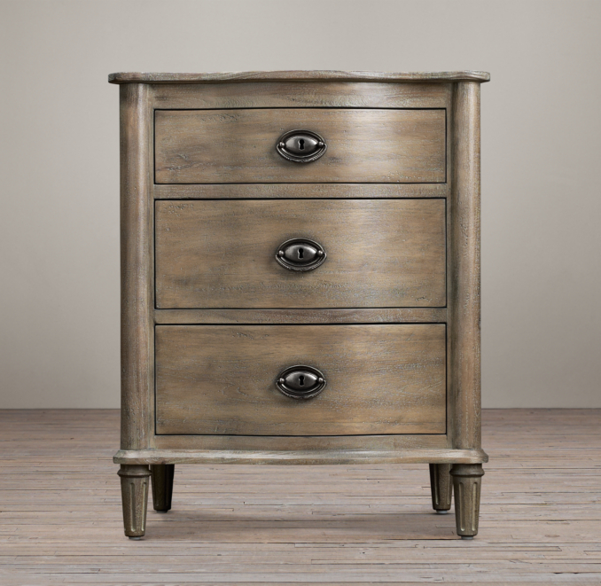 24" Empire Rosette Nightstand (Set of 1 Open and 1 Closed)