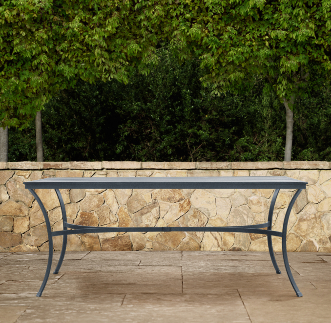 72" Carmel Rectangular Dining Table Weathered Zinc
