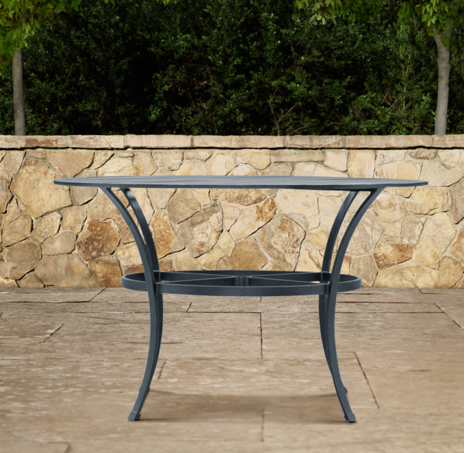 48" Carmel Round Dining Table Weathered Zinc