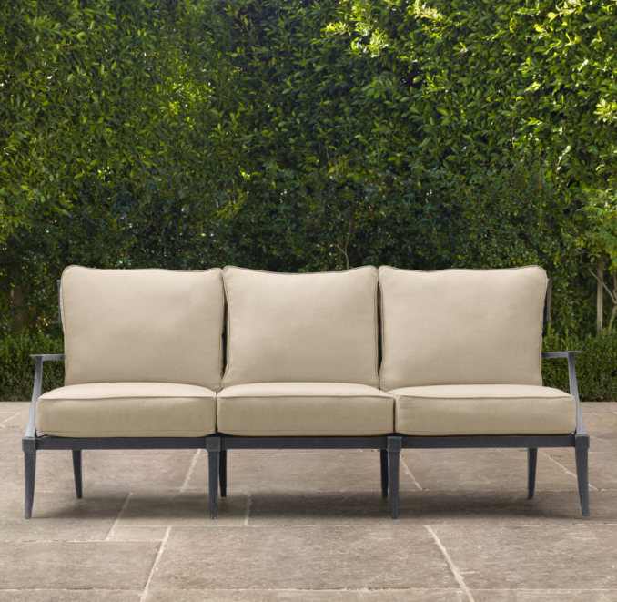 76" Klismos Luxe Sofa Weathered Zinc