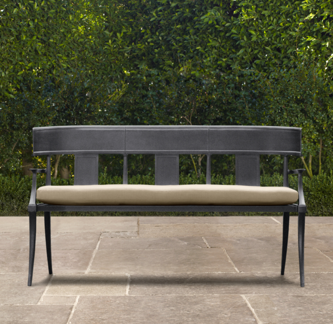Klismos Luxe Bench Weathered Zinc