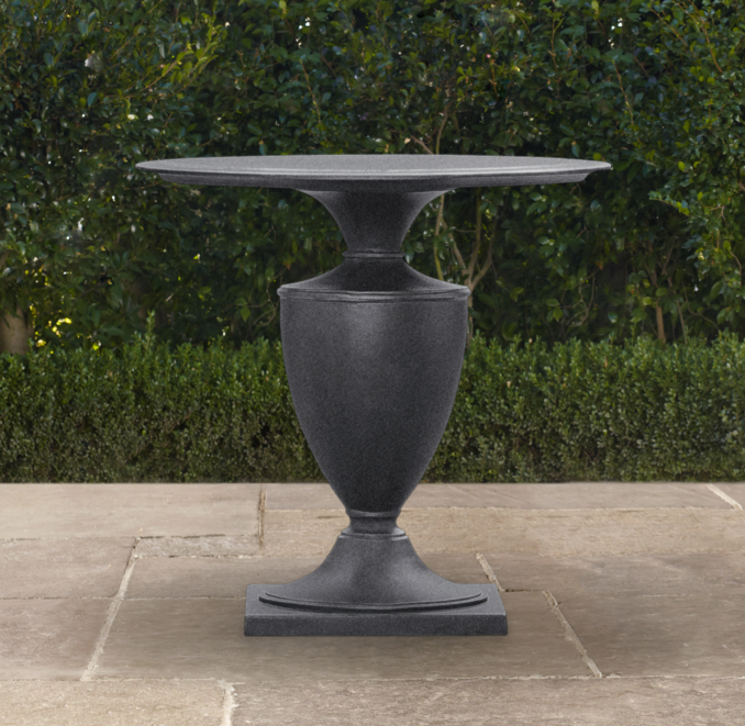 Klismos Round Side Table Weathered Zinc