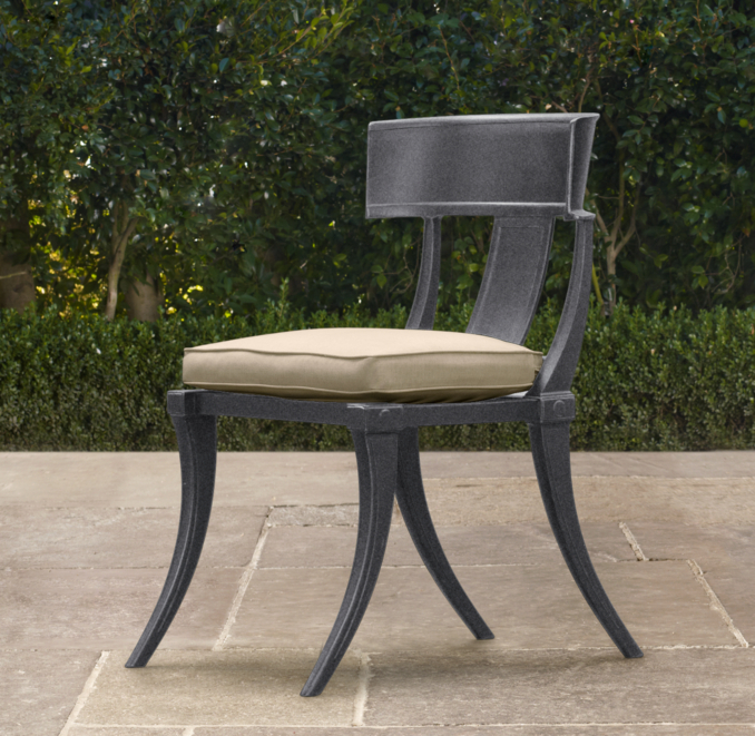 Klismos Luxe Side Chair Weathered Zinc