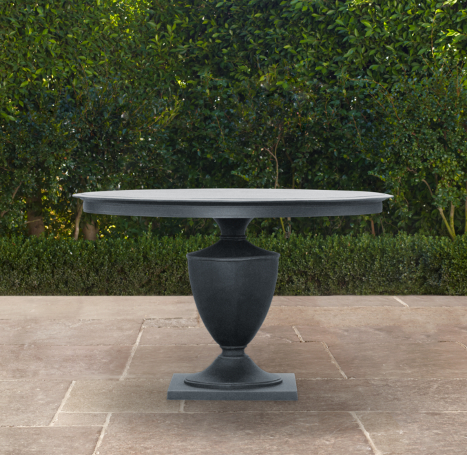 48" Klismos Small Round Dining Table Weathered Zinc