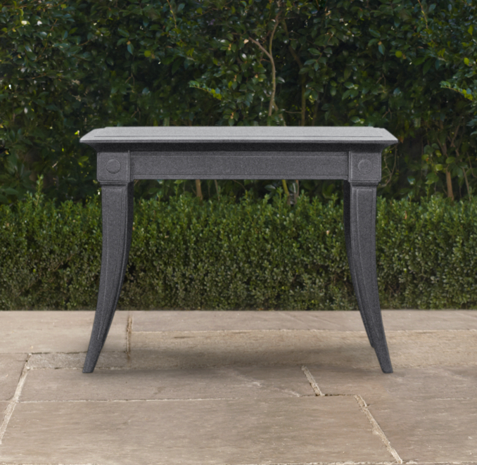 Klismos Square Side Table Weathered Zinc