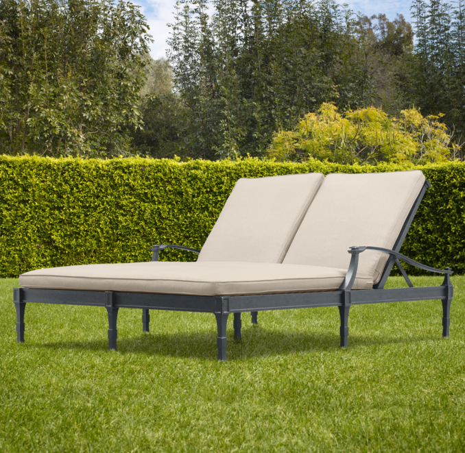 Antibes Double Chaise Weathered Zinc