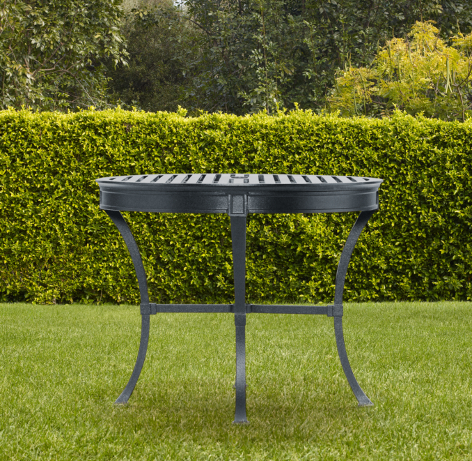 Antibes Small Round Dining Set Weathered Zinc (Set of Table and 2 Side Chairs)