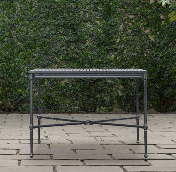 Catalina Small Square Dining Table Weathered Zinc