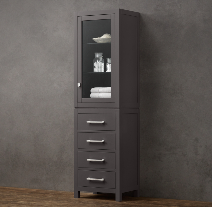 Hutton Glass Door Hutch & Four Drawer Base