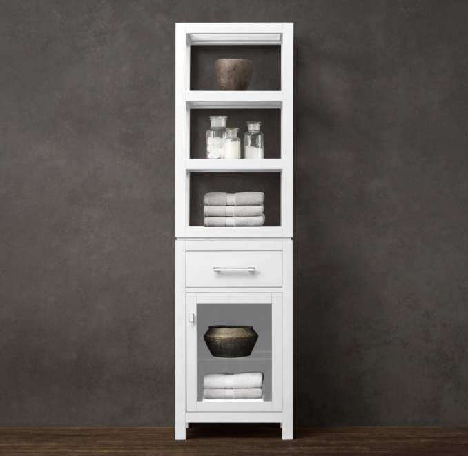 Hutton Open Shelf Hutch & Glass Door Base with Drawer