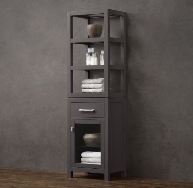 Hutton Open Shelf Hutch & Glass Door Base with Drawer
