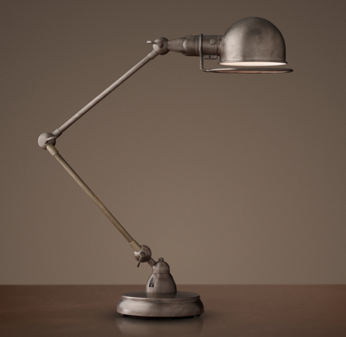 Atelier Task Table Lamp Patina Nickel