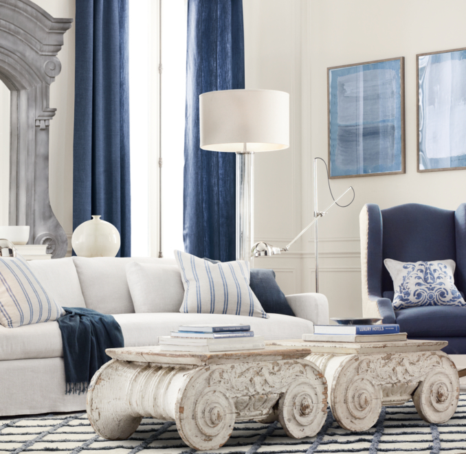 French Column Glass Floor Lamp Polished Nickel