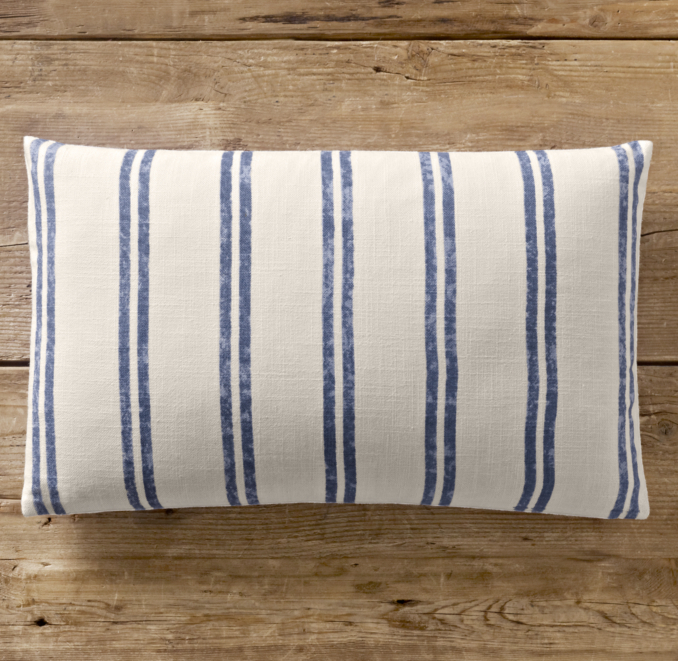 French Ticking Stripe Pillow Cover Lumbar