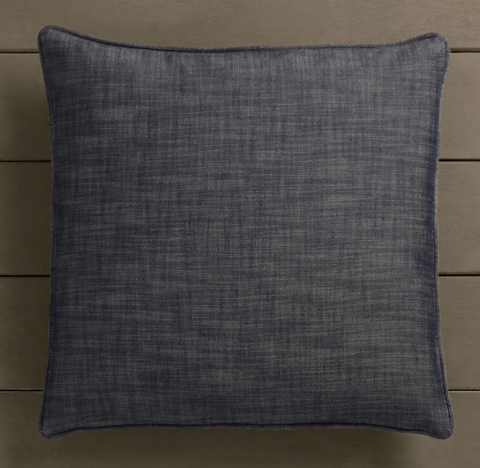 Perennials® Côte d'Azur Textured Linen Weave Pillow Cover Navy