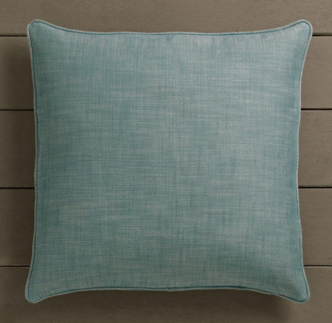 Perennials® Côte d'Azur Textured Linen Weave Pillow Cover Peacock