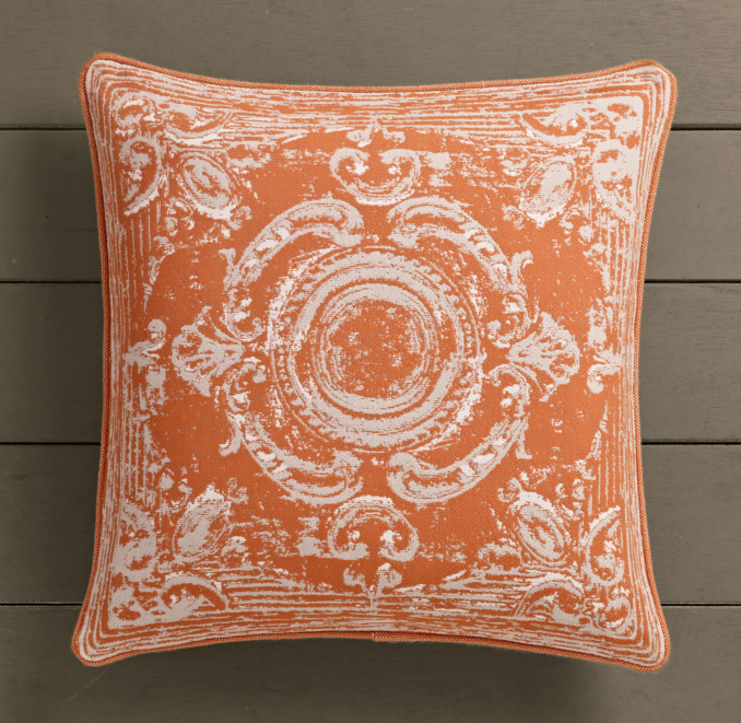 Perennials® Côte d'Azur French Tile Pillow Cover Clementine