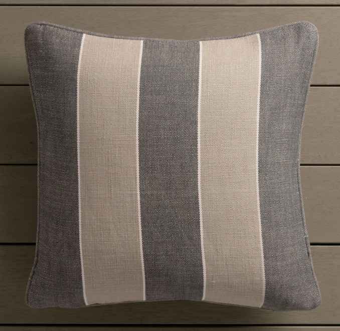 Perennials® Côte d'Azur Stripe Pillow Cover Graphite