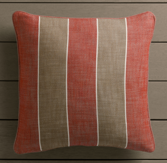 Perennials® Côte d'Azur Stripe Pillow Cover Poppy