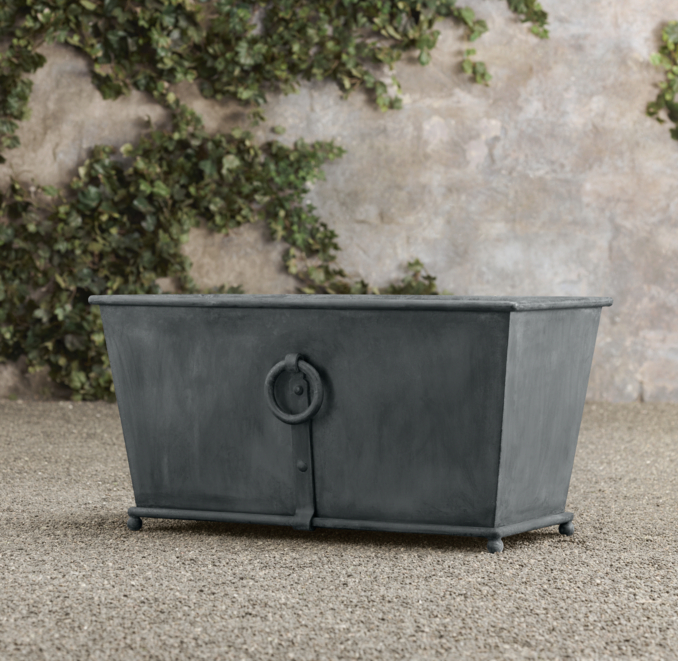 Estate Zinc Ring Square Trough Planter