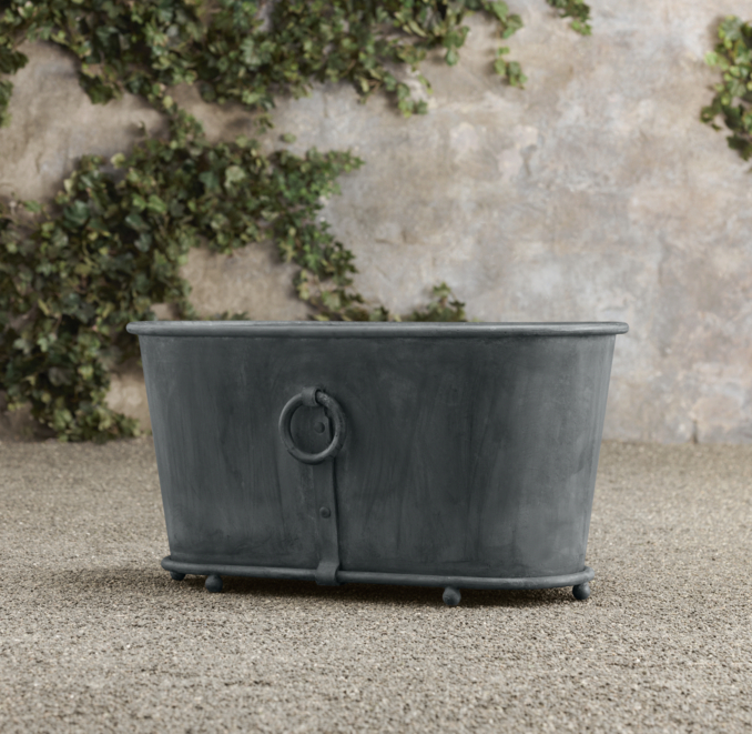 Estate Zinc Ring Round Trough Planter