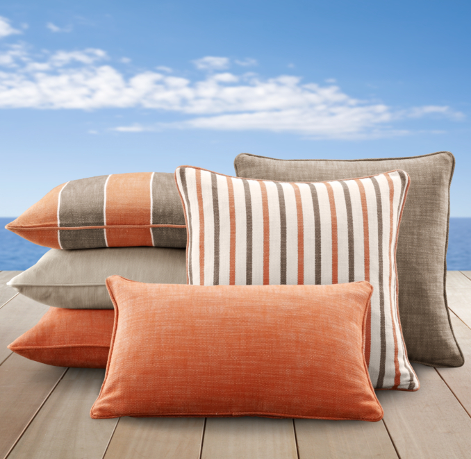 Perennials® Côte d'Azur Stripe Pillow Cover Collection Clementine