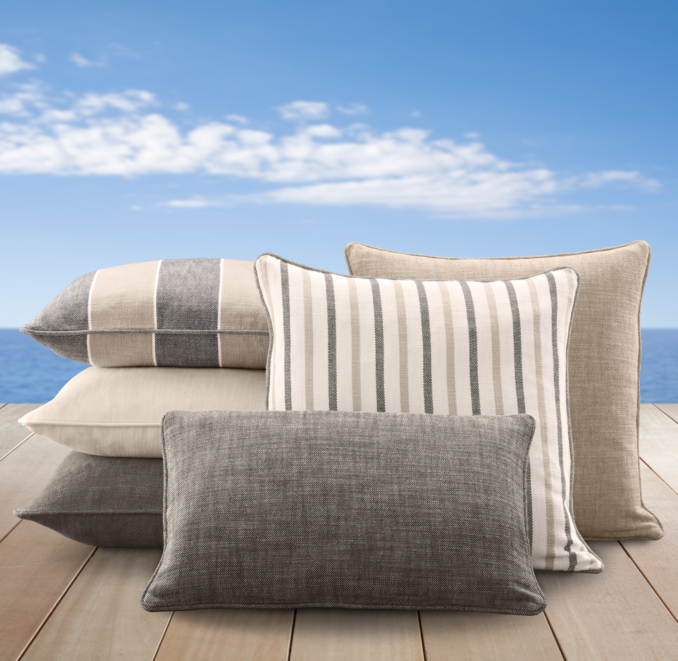 Perennials® Côte d'Azur Stripe Pillow Cover Collection Graphite