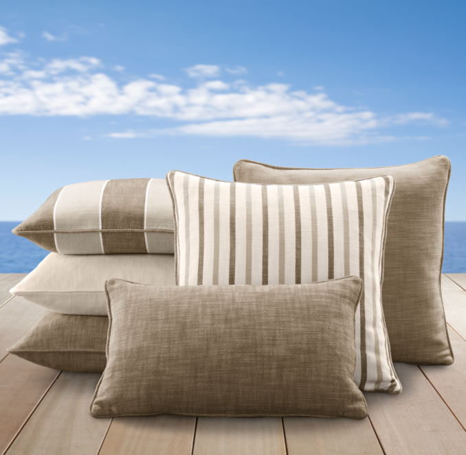 Perennials® Côte d'Azur Stripe Pillow Cover Collection Mocha