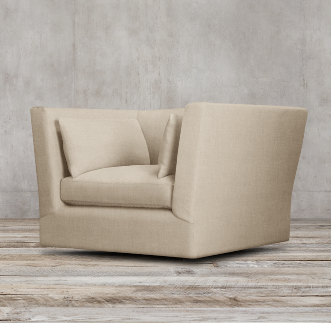 Belgian Shelter Arm Upholstered Swivel Chair