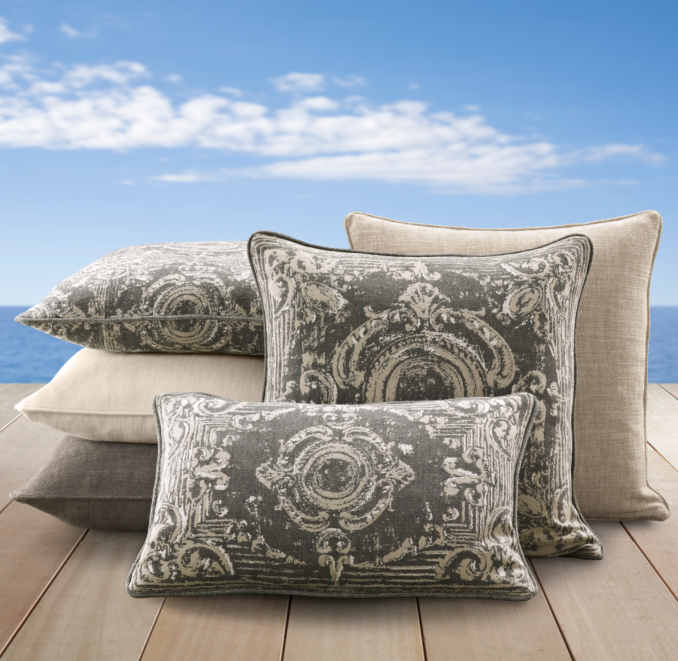 Perennials® Côte d'Azur Tile Pillow Cover Collection Graphite
