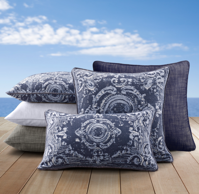 Perennials® Côte d'Azur Tile Pillow Cover Collection Navy