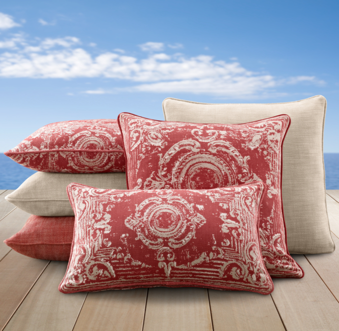 Perennials® Côte d'Azur Tile Pillow Cover Collection Poppy