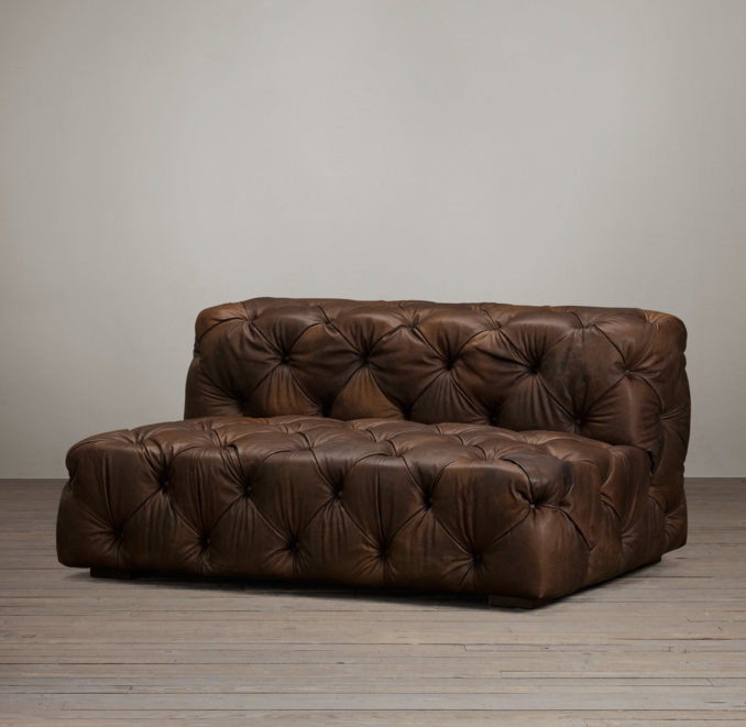 5' Soho Tufted Leather Armless Sofa