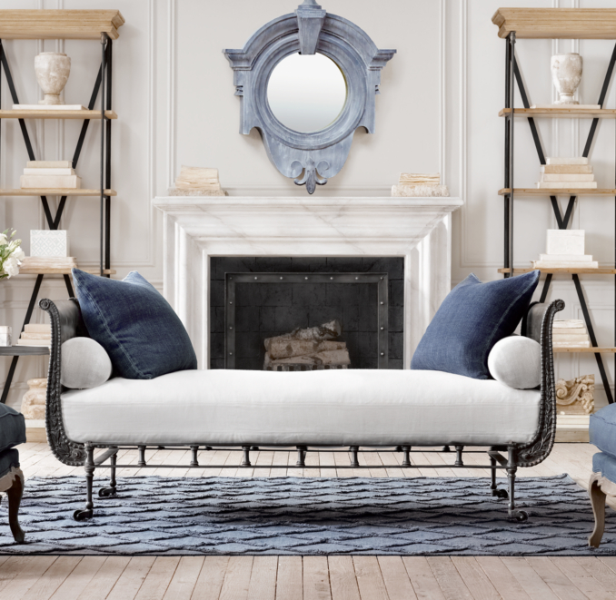19th C. French Empire Metal Daybed