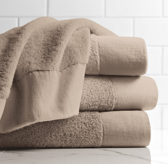 Linen-Bordered 650-Gram Turkish Bath Sheet