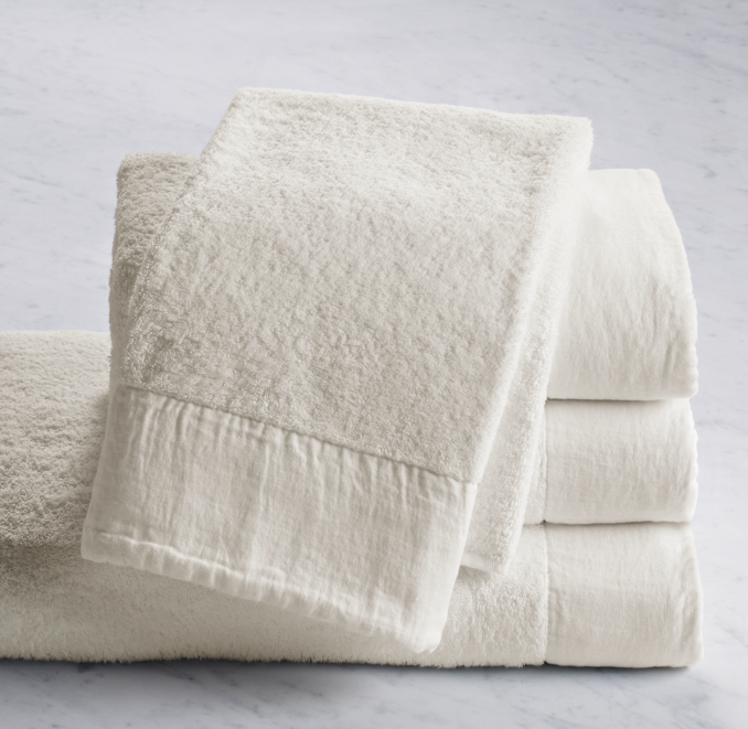 Linen-Bordered 650-Gram Turkish Hand Towel