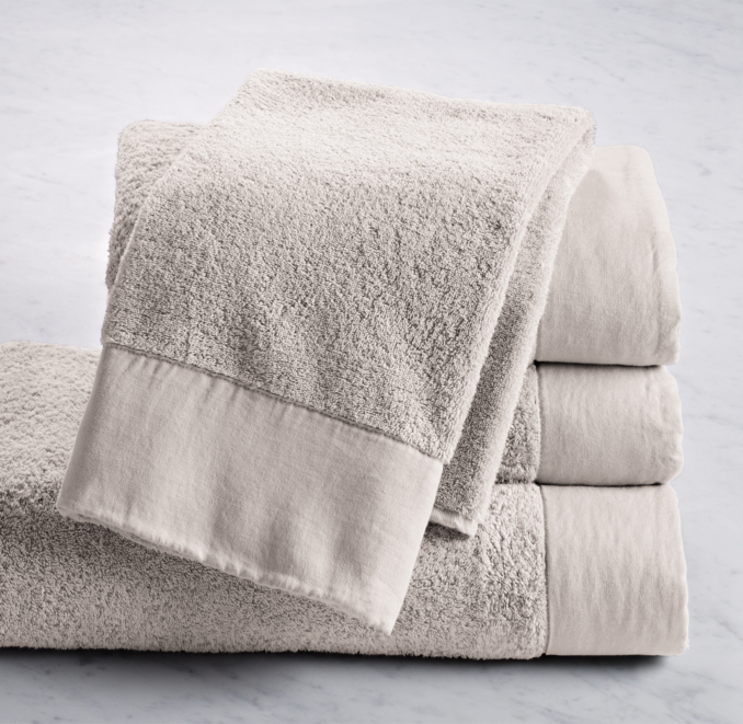 Linen-Bordered 650-Gram Turkish Hand Towel