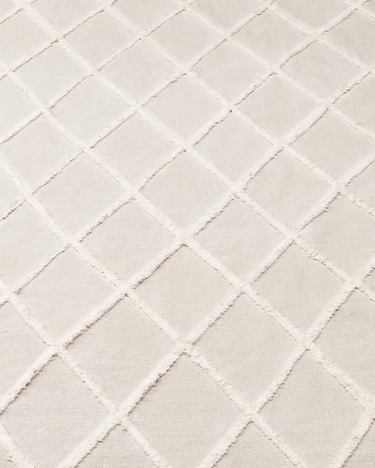 Diamante Flatweave Linen Rug Swatch - Cream/Cream
